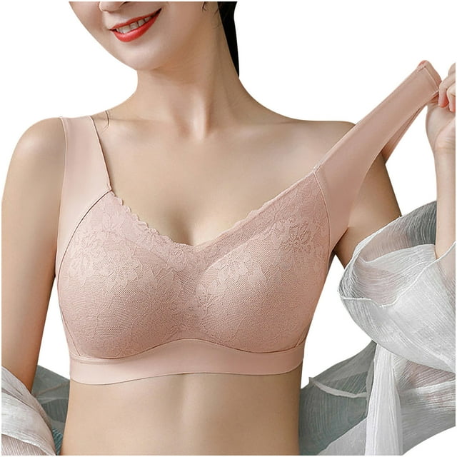 asdoklhq Sports Bras for Women Plus Size,Women Lady Gathered Bra Plus Size Sports Bra Underwear Yoga Hollow Out Bra Cup