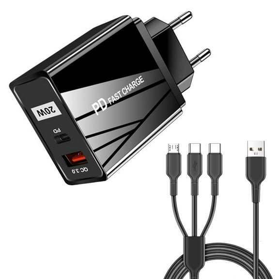 USB Charger Adapter Wall Outlet with 2 USB Ports Compatible for iPhone MacBook Pro/Air iPad Pro Galaxy Pixel EU Plug