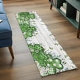 thumbnail image 3 of St. Patrick's 2'x6' Runner Rugs for Hallway Kitchen Bedside Non Slip, Lucky Shamrock Green Eucalyptus Floral Farm Wooden Entryway Rug Runners with Rubber Backing, Long Carpet Runner for Laundry Room, 3 of 8