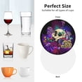 thumbnail image 6 of Pofeuu Mushrooms and Skull Print Coasters for Drinks, 4Pack PU Leather Coasters, Bar Drink Coasters for Tabletop Protection, Furniture from Damage-Round Shape, 6 of 6