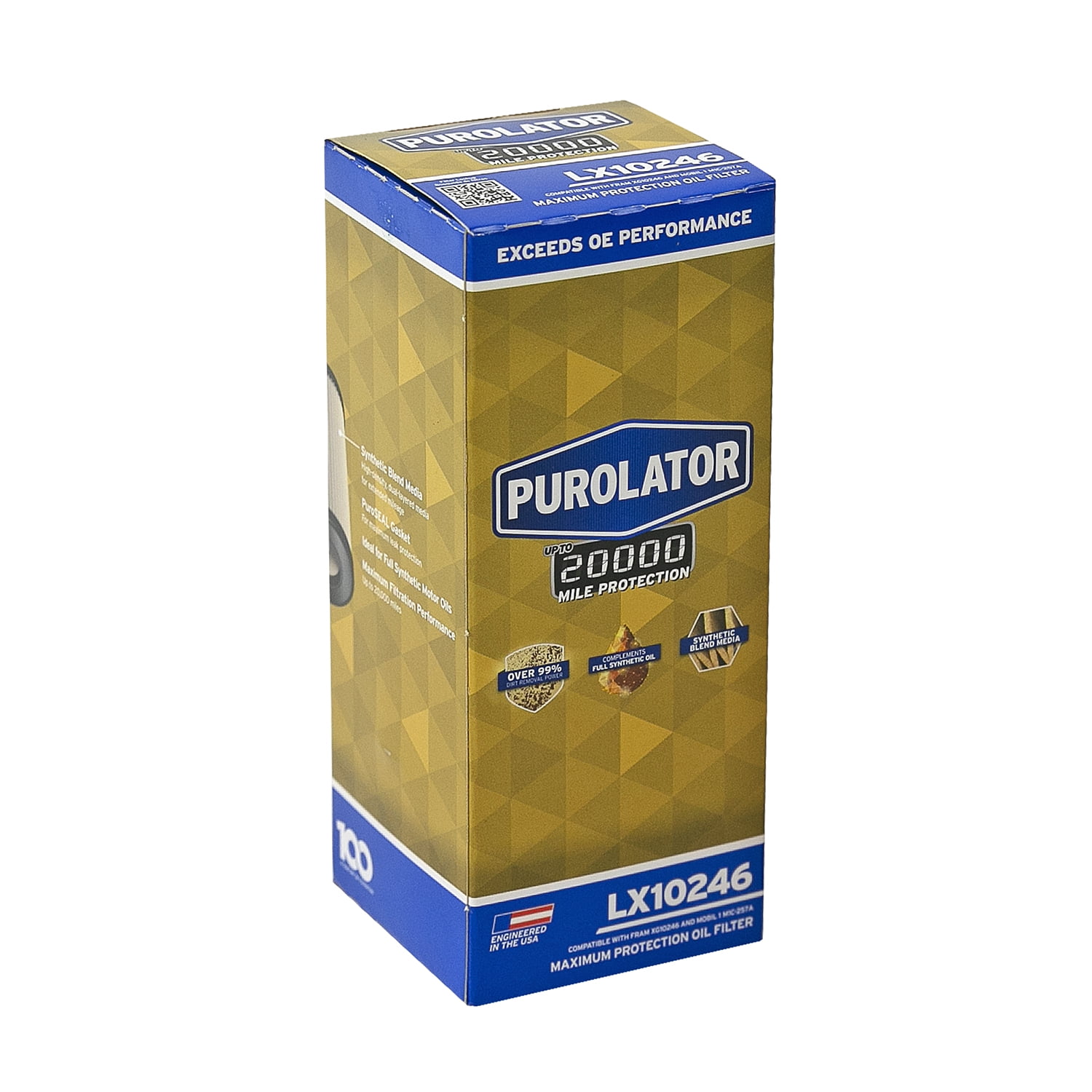 Purolator LX10246 Purolator 20K Oil Filter with 20,000 Mile Protection for Select Chevrolet, GMC, Suzuki, and more