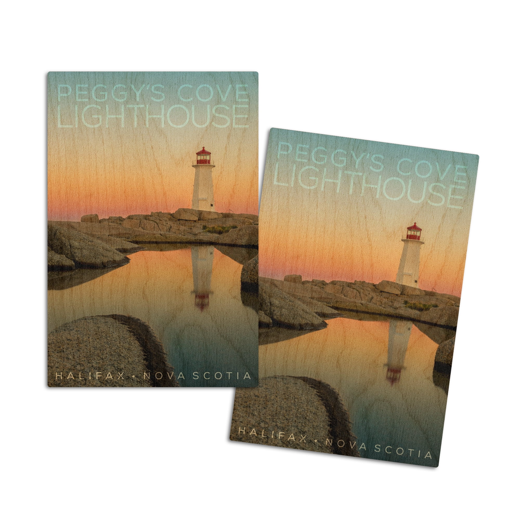 Halifax, Nova Scotia, Peggy's Cove at Dawn (4x6 Birch Wood Postcards, 2