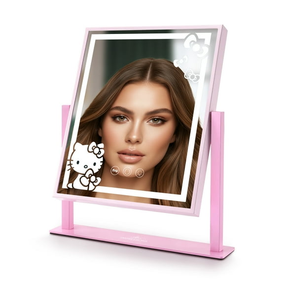 Impressions Vanity Hello Kitty Pretty Pink Tri tone LED Makeup Mirror with 360 Degree Tilt
