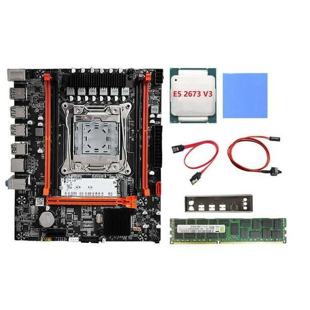 Symkmb X99H Motherboard+E5 2673 V3 CPU+4G DDR3 RAM+Thermal Pad+Switch ...