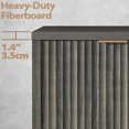 thumbnail image 5 of ARKANTOS Mid-Century Modern TV Stand for TVs up to 75 inch, Wave Pattern Doors and Open Shelves, Charcoal Oak, 5 of 10