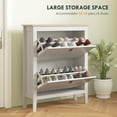 thumbnail image 4 of HOMCOM Armoire à Chaussures avec 2 Tiroirs Basculants, Armoire de Rangement pour Chaussures Étroite, Blanc, 4 of 10