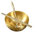 thumbnail image 5 of Wollet Pure Brass Bowl 6-inch, Creative Rice Bowl, Brass Spoon Chopsticks, Brass Tableware Set, 5 of 5