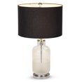 thumbnail image 2 of HomeRoots 528686 27 in. Glass LED Table Lamp with Drum Shade, Clear & Gray, 2 of 5