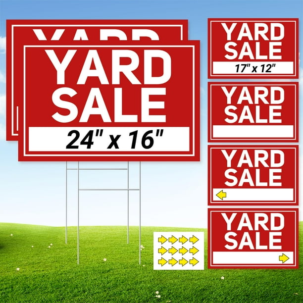 Carteles ComboJoy de Yard Sale, 6 unidades, impermeables, 61 x 41 cm y 43 x 30 cm