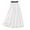White, variant on Patlollav A-Line Skirts Womens Summer Loose Solid Embroidery Elastic Waist Cotton Linen Mid-Calf Skirt