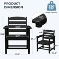 thumbnail image 5 of SERWALL 10-Piece Outdoor Dining Set with Umbrella, 75" HDPE All Weather Patio Table and Chairs, Black (umbrella base not included), 5 of 13