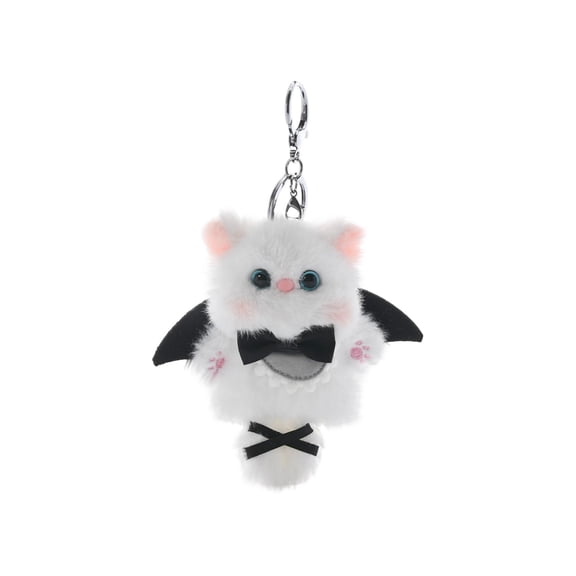 Bat Plush Bat Keychain – Bat Stuffed Animal Plush Keychain Vampire Cat Soft Pendant Bag/Backpack Charm Gift(White)