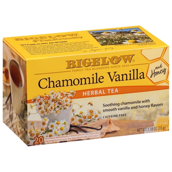 Bigelow Chamomile Vanilla and Honey Caffeine Free Herbal Tea Bags 20ct pack of 2