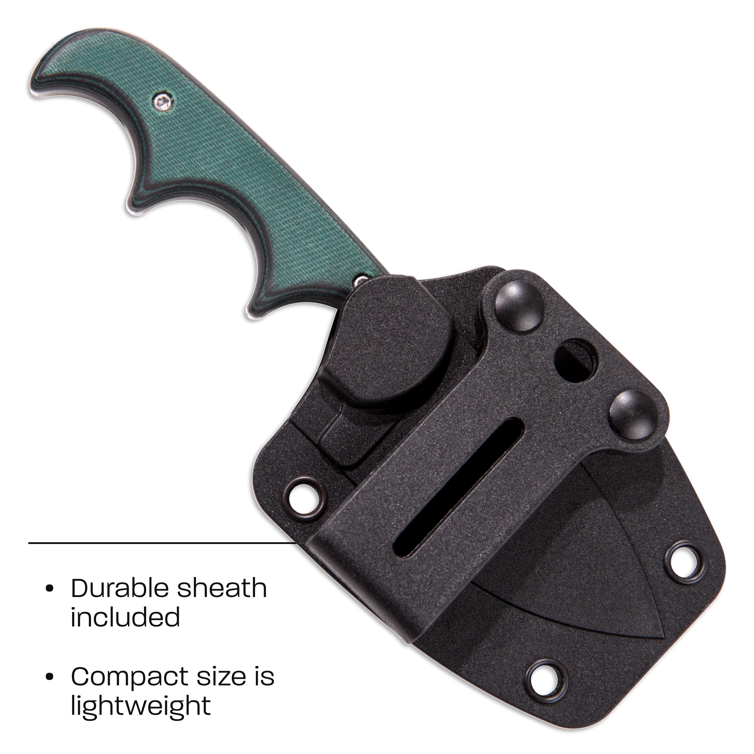 CRKT Minimalist Spear Point Outdoor Survival Fixed Blade Knife with Sheath: Stainless Steel Plain Edge Blade, Micarta Handle, 2396