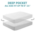 thumbnail image 4 of JPHOME Queen Size Quilted Fitted Mattress Pad Cover, 100% Waterproof Mattress Protector, Deep Pocket Fitted 8" - 21", Breathable & Noiseless, Soft and Comfortable (60" x 80", White), 4 of 10