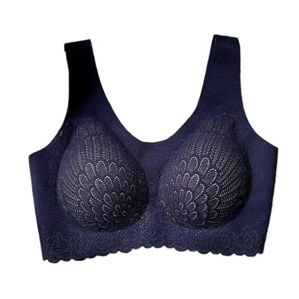 Women's Seamless Lace Bra Comfortable Wireless Daily Bralette with