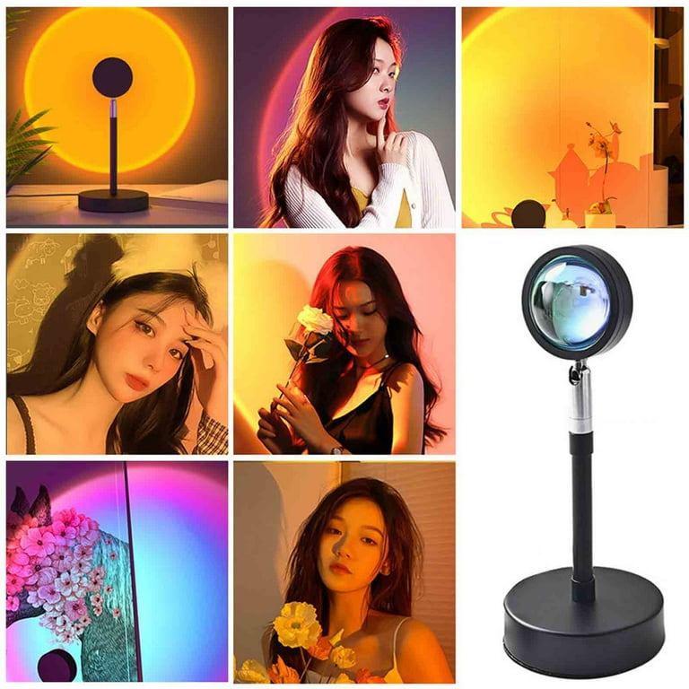 Aurigate Sunset Lamp Projection LED Lights with Remote, 16 Colors Night Light 360 Rotation Rainbow Lights 4 Modes Setting for Photography/Selfie/Party