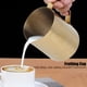 thumbnail image 5 of Taza para espumar leche de café de acero inoxidable Jarra para espumar leche con escala con mango ergonómico para café en casa(Golden, 600ML (with scale)) Ecomeon  no, 5 of 6