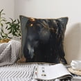 thumbnail image 4 of KLL Black And Gold White Horse Decorative Throw Pillow Covers Velvet Soft for Couch Sofa Bedroom Living Room Outdoor (No pillow core)- 20"x20", 4 of 5