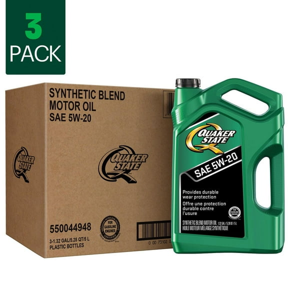 Quaker State 5W20 Motor Oil Case Pack jugs 3x5L