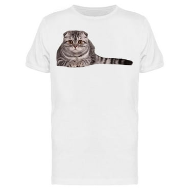 Scottish Fold Cat Lying  T-Shirt Men -Image by Shutterstock Men T-Shirt, Male Small