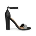 thumbnail image 3 of BLISSFUL STEP Open Toe Rhines Ankle Strap Block Heel Sandals for Women, 3 of 6