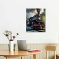 thumbnail image 3 of ONETECH Canvas Print Wall Art Set Vintage Retro Steam Engine Train at Depot Nature Photography Rustic Scenic Colorful Landscape for Living Room, Bedroom, Office -, 3 of 5