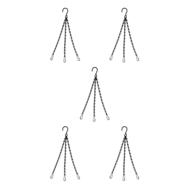Youkk Metal Wide Application Rattan Hanging Chain Set For Hanging Baskets Adjustable Length Durable Metal Hanging Basket black Chain 50cm 5PCS