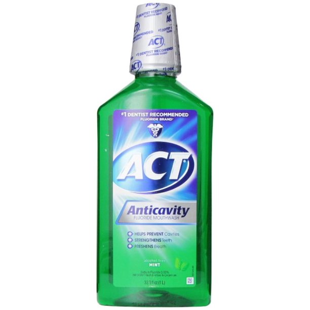 ACT Anticavity Fluoride Rinse, Mint, 33.8 oz