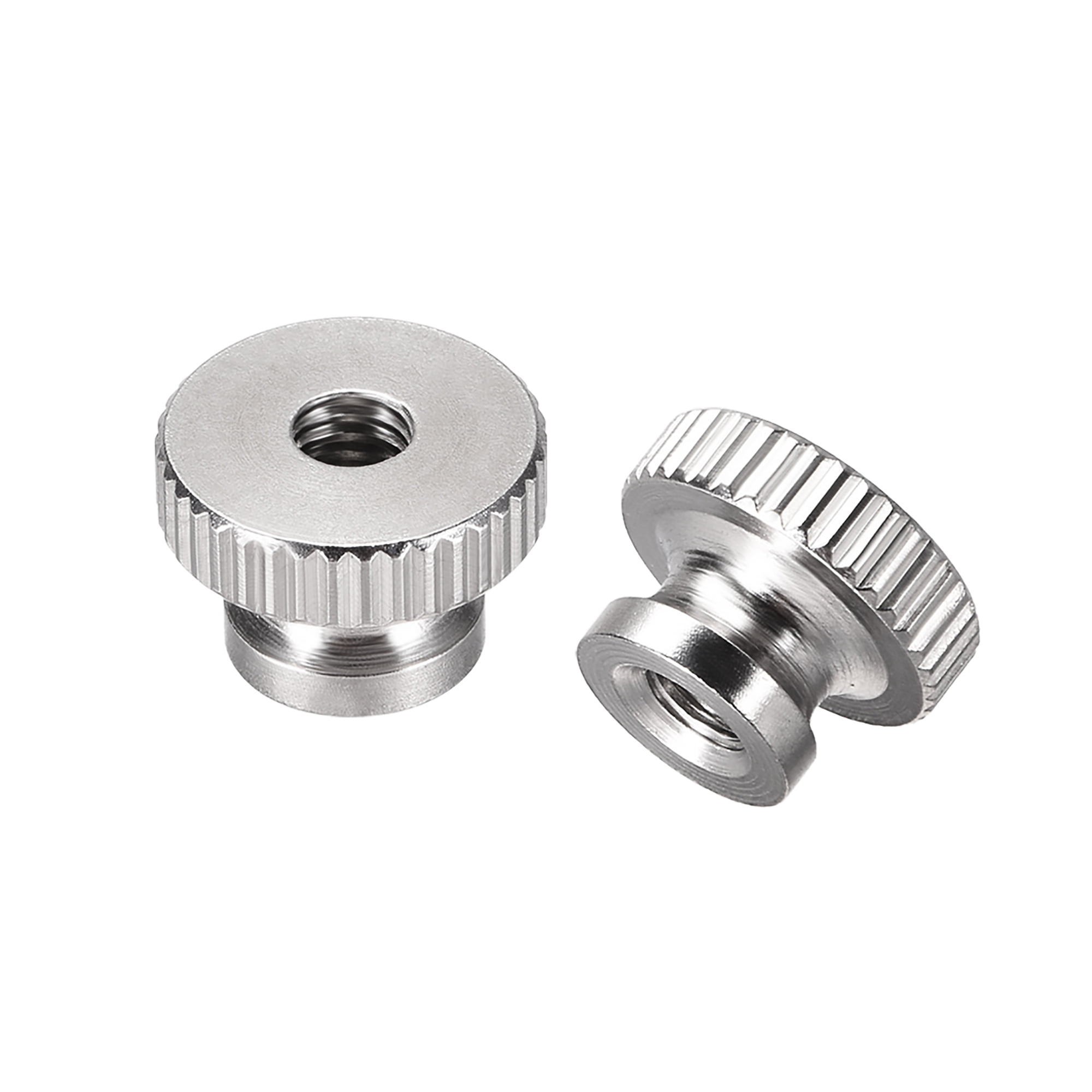Unique Bargains Knurled Thumb Nuts M4 Round Knobs with 304 Stainless Steel 2Pcs