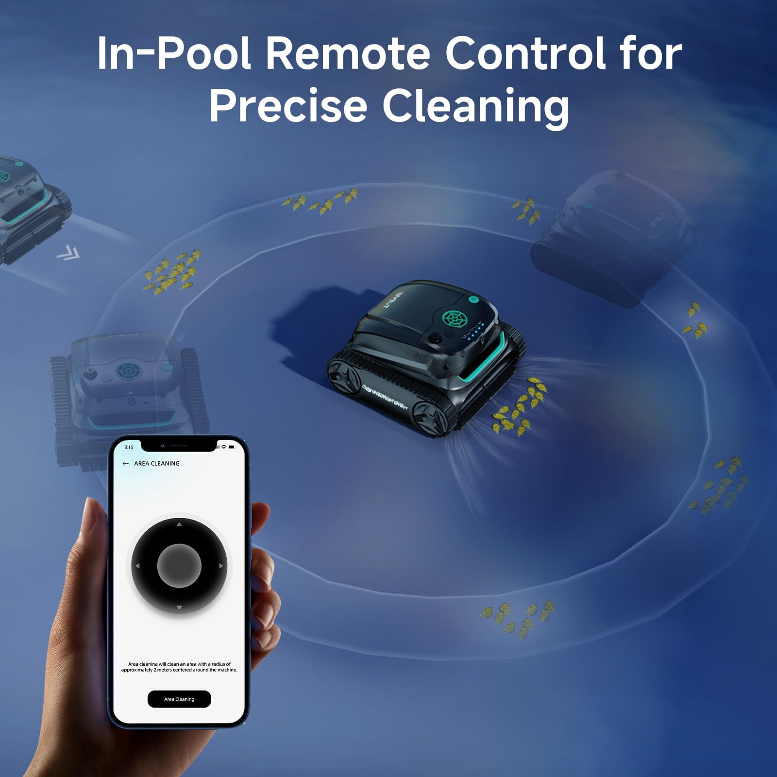 WYBOT S2 Solar Vision Robotic Pool Cleaner, Solar Powered & DC Fast Charge, AI Vision Debris Detection, Auto Return & Charge, App Control, Dual Filtration, for Large Inground Pools up to 3229 Sq.Ft