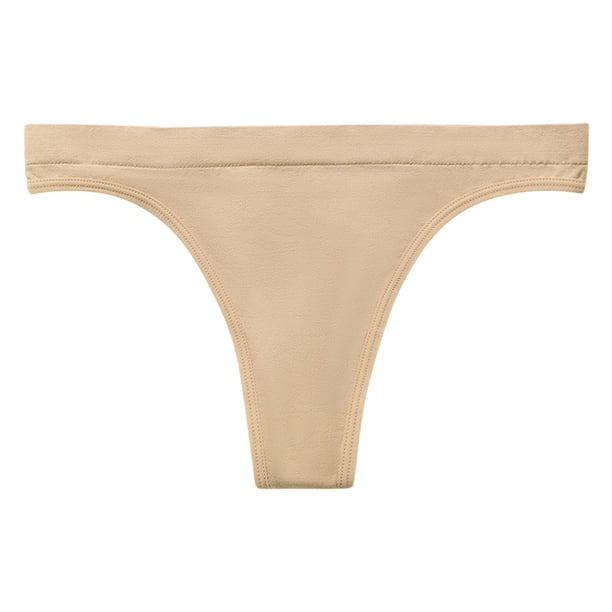 Gibobby Calzoncillos para mujeres sexy Ropa interior de mujer Seda de hielo sin costuras Talla grande Cintura Sexy Secado rápido Tanga deportiva Ropa interior(Beige,CH)
