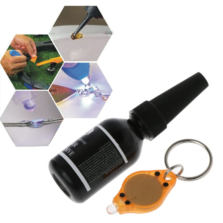 Sardfxul 15ml 5 Second UV Laser Glue with Mini UV Lamp Sunlight Curing  Adhesive Transparent Glass Bonding Repair Adhesive Kit 