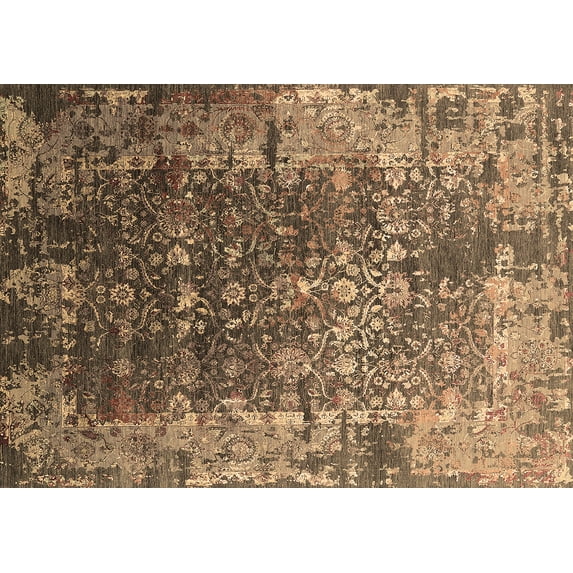 Ahgly Company Indoor Rectangle Oriental Brown Industrial Area Rugs, 5' x 7'