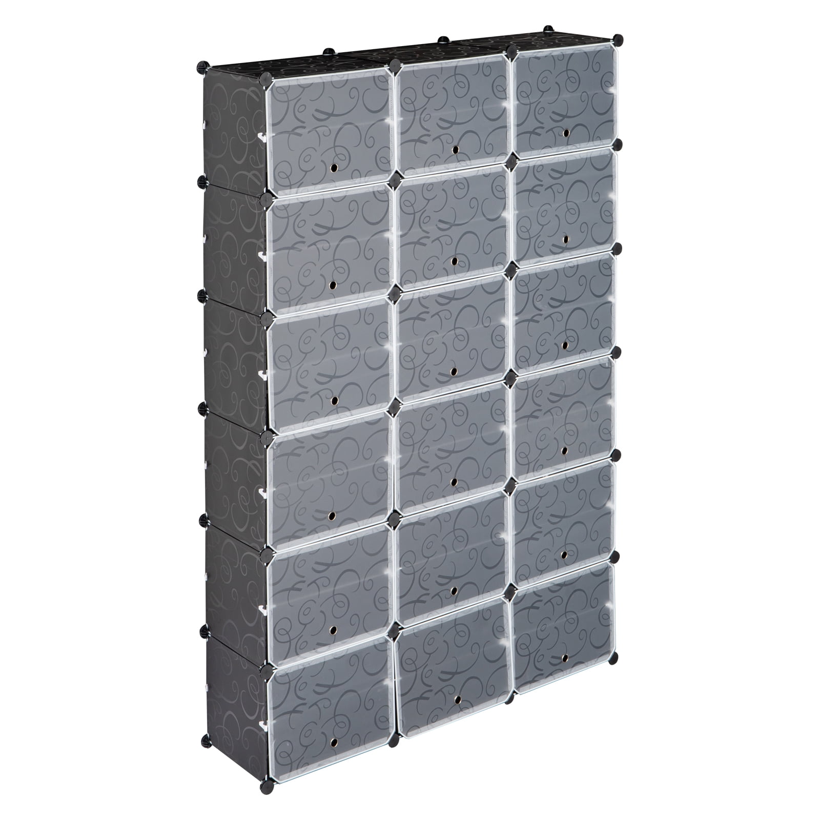 12-Tier Portable 72 Pair Shoe Rack Organizer, 36 Grids Expandable Tower Shelf Storage Cabinet for Heels, Boots, Slippers - Black