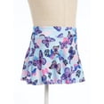 thumbnail image 3 of zdhoor Kids Girls Rash Guard Bikini Bottoms Leaf Pattern Swim Skirts Sun Protection Summer Beach Blue 16, 3 of 7