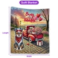 thumbnail image 5 of Be My Valentine's Australian Shepherd Truck Full of Love Flower Balloon Quilt Blanket Aussie Dog Lover Gifts Cozy Comforter Throw Blanket - 02029, 5 of 5