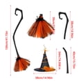 thumbnail image 7 of Halloween Costume Accessories Set with Witch Hat and Broom, Spooky Detachable Flying Broom Dress up and Cosplay Props, Halloween Party Favors, 7 of 7