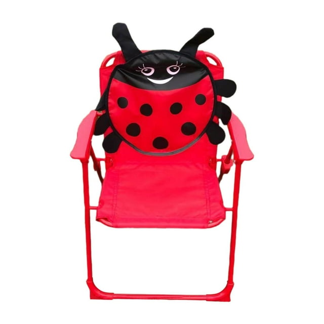 Silla plegable para niños, asiento antideslizante, silla de pesca para niñas y niños, muebles de playa Rojo