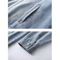 thumbnail image 6 of HOOMEUMY Mens Light Jackets Button Down Casual Cotton Barn Jacket Vintage Military Fall Outwear with Pockets, 6 of 7