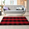 thumbnail image 3 of PiccoCasa Cotton Carpet Checkered Plaid Doormat Rugs, Red & Black 51.2"x23.6", 3 of 8