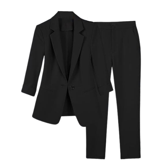 Women's Suit Set Stretch Comfortable Business Casual Trousers Outfit Elegant Ladies Wear Attire Stylish Two Piece Ensemble