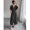Black, variant on Womens Black Polka Dot A-Line Maxi Dress V-Neck Button Front Flutter Sleeve
