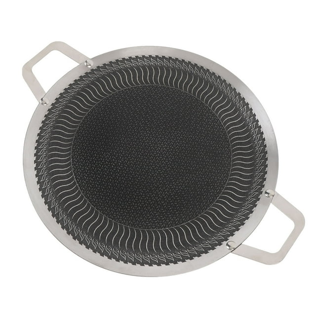 Sartén para Barbacoa de Acero Consas inoxidable Dobles Para Cocinar en Interiores y Exteriores, Ideal para Carne, Tocino, Mariscos y Verduras, Para 4 A 6 Personas