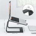 thumbnail image 2 of OMOTON Laptop Stand, Detachable Laptop Mount, Aluminum Laptop Holder Stand for Desk, Compatible with MacBook Air/Pro, Dell, HP, Lenovo and All Laptops (11-16 inch), Black, 2 of 7