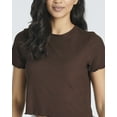 thumbnail image 3 of Real Essentials 4 Pack:Women's Lettuce Trim Ribbed Knit Short Sleeve Crop Tops Shirts Casual Summer Going Out T-Shirts, 3 of 6