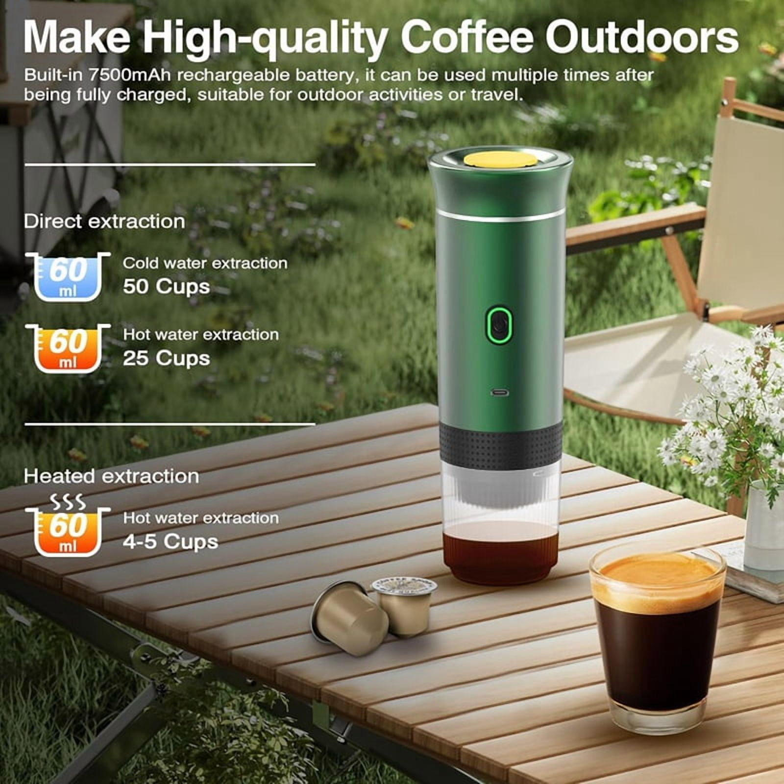 Portable Electric Espresso Machine with Travel Bag Portable Coffee Maker for Travel Self-Heating Car Espresso Maker C
