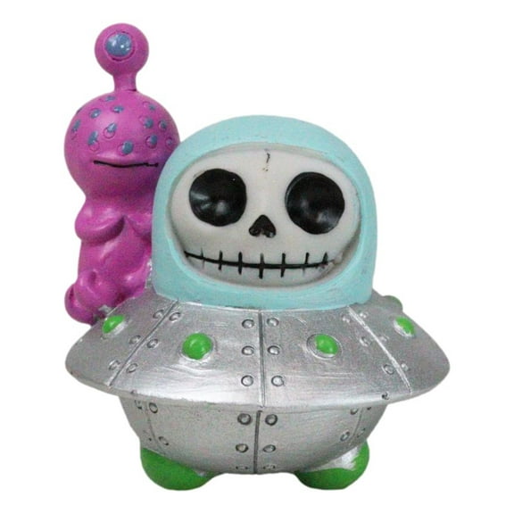 Furrybones UFO ET Alien Planetary Space Ship Dish Skeleton Figurine Furry Bones