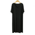 thumbnail image 2 of Feancey Nightdress for Women Loose Fit Casual Modal Nightgowns Summer Short Sleeve V Neck Sleep Dress Soft Lounge Sleepwear Today's Sales Clearance Black XXL, 2 of 9