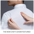 thumbnail image 4 of Thinsony Chef Uniform Short Sleeve Kitchen Apron Double-breasted with Front Pockets Suits Ventilate Stitching T-shirts for Restaurant White XL, 4 of 6